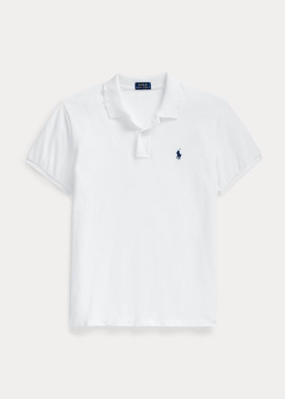 Camisa Polo Polo Ralph Lauren Mujer Blancos - Classic Fit Frayed - WCSJK3259